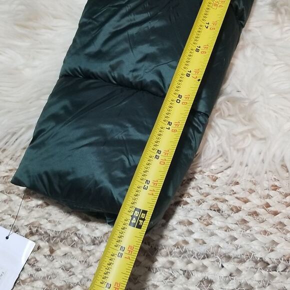 NWT Via Spiga Green Faux Down Asymmetrical Zip Front Puffer Jacket - Picture 13 of 13